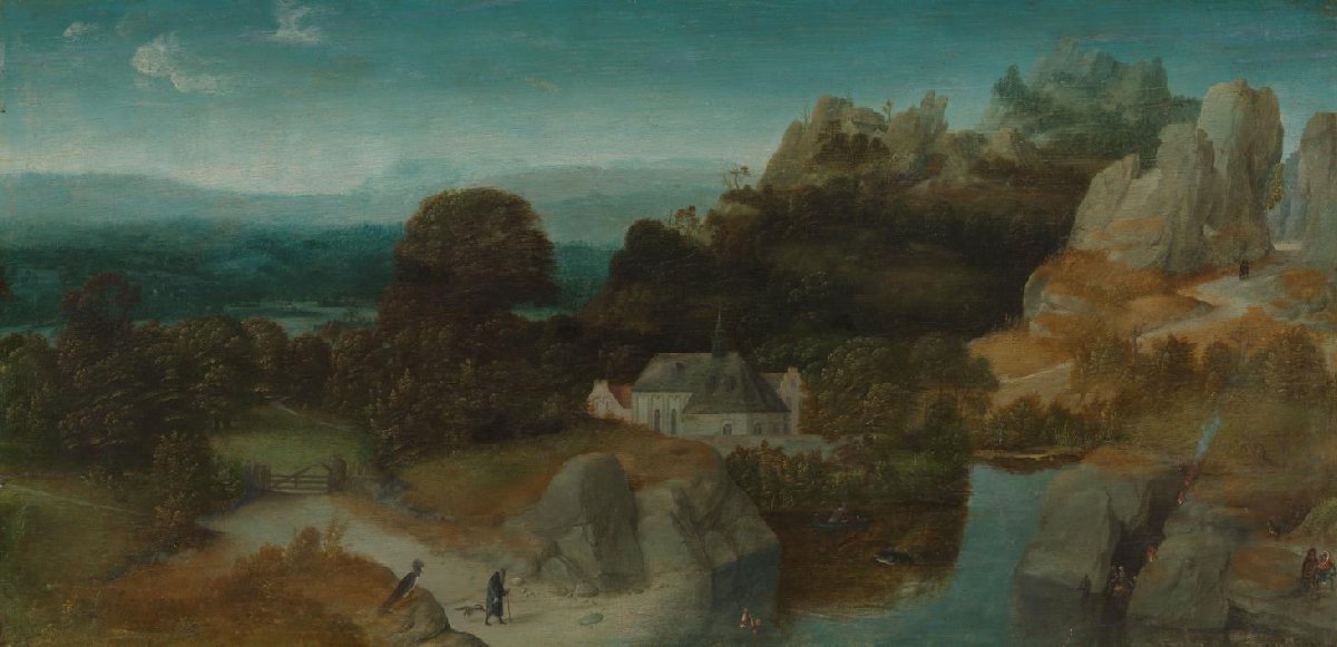 Landschap met de verzoeking van de heilige Antonius de Heremiet