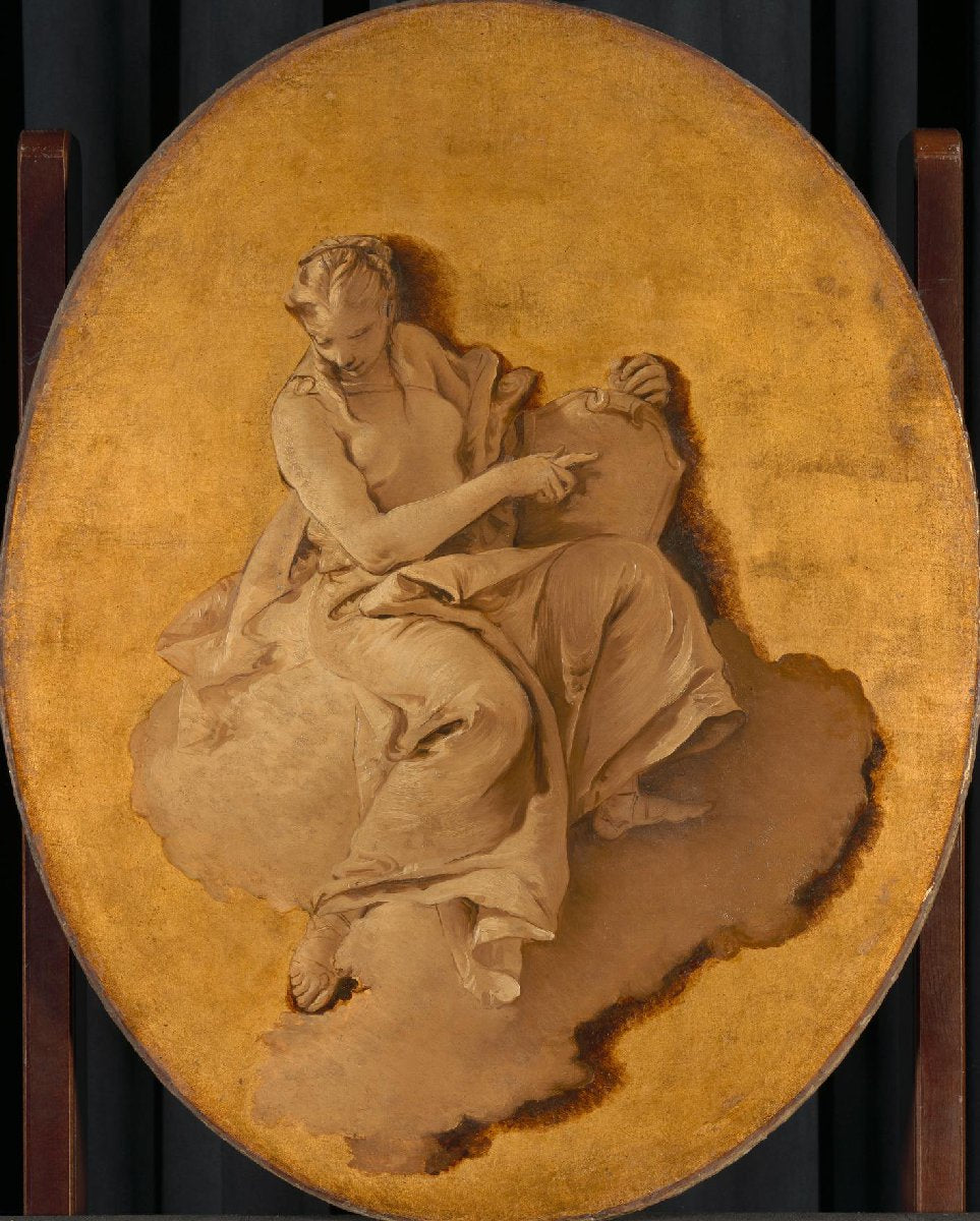 Allegorische vrouwenfiguur met een schild of spiegel (wellicht Voorzichtigheid)