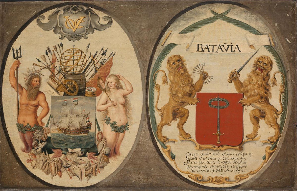 The Arms of the Dutch East India Company and of the Town of Batavia