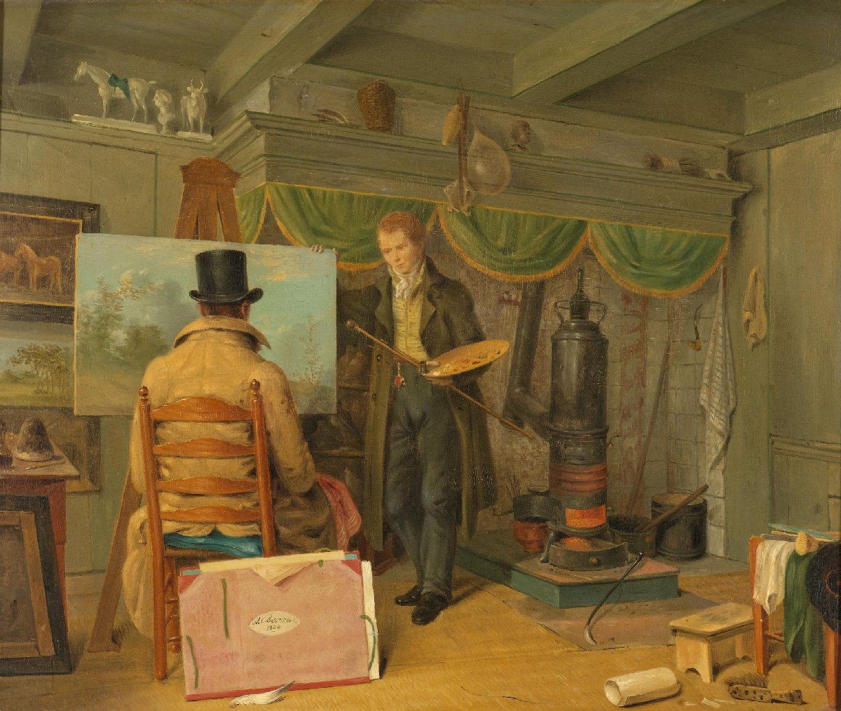 De schilder in zijn atelier