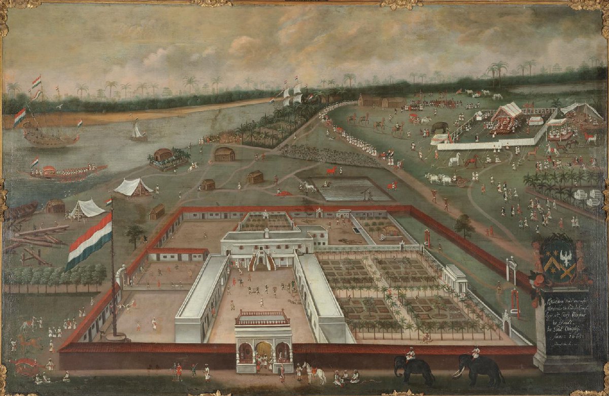 De handelsloge van de VOC in Hougly in Bengalen
