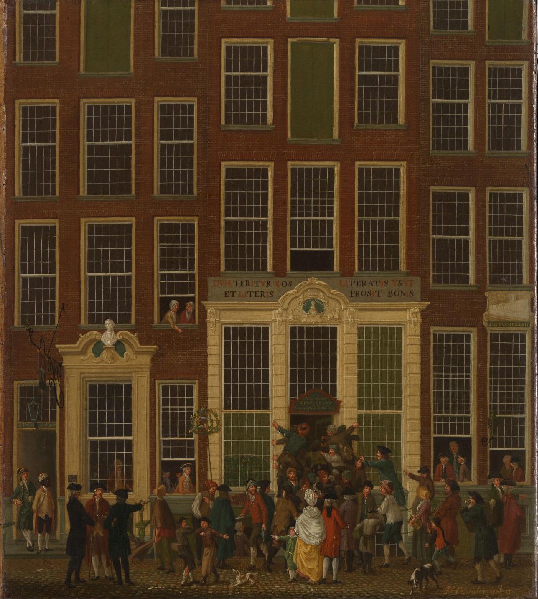 The Bookshop and Lottery Agency of Jan de Groot in the Kalverstraat in Amsterdam