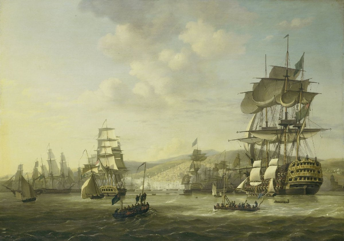 De Engels-Nederlandse vloot in de Baai van Algiers ter ondersteuning van het ultimatum tot vrijlating van christenslaven, 26 augustus 1816