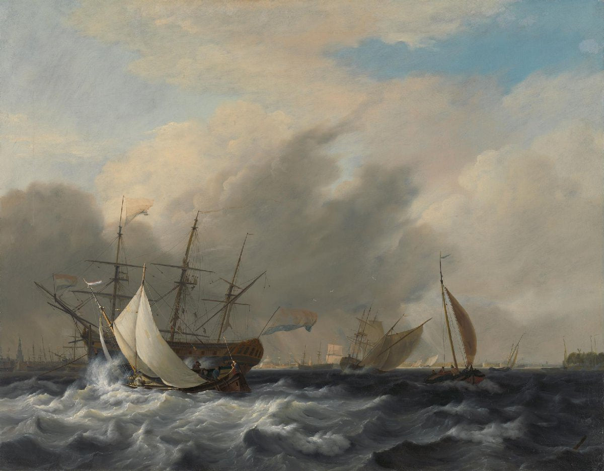 The Navy's Man-of-War 'Amsterdam'off the Westerlaag on Y at Amsterdam