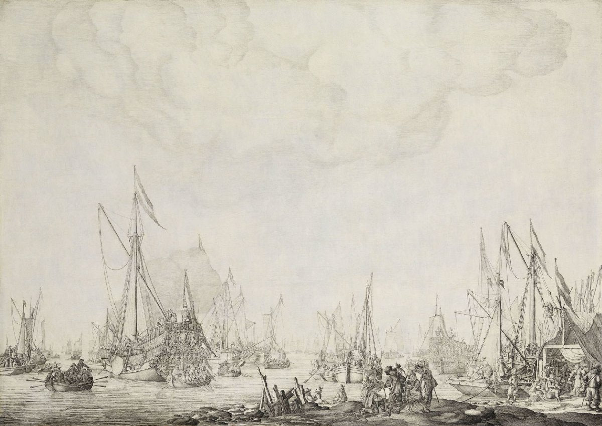 The Royal and State Yachts, possibly the Arrival of Charles II of England at Moerdijk, 1660