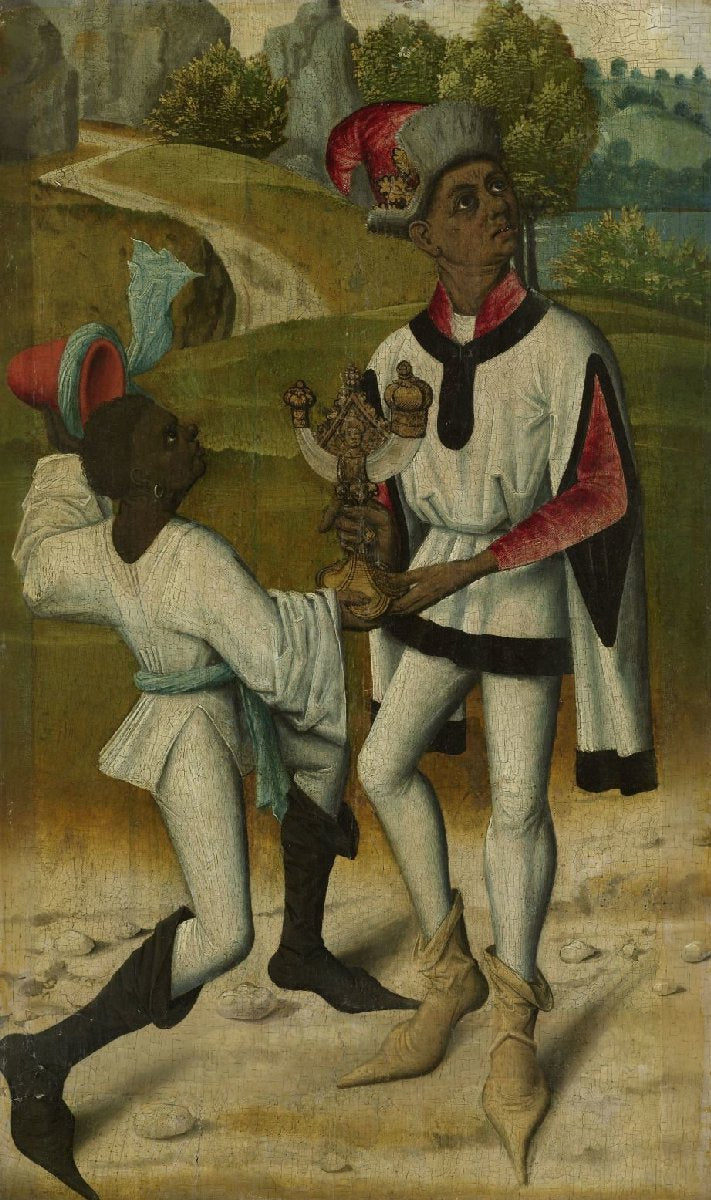 King Balthasar, one of the Three Magi, and a Servant, fragment from An Adoration of the Magi
