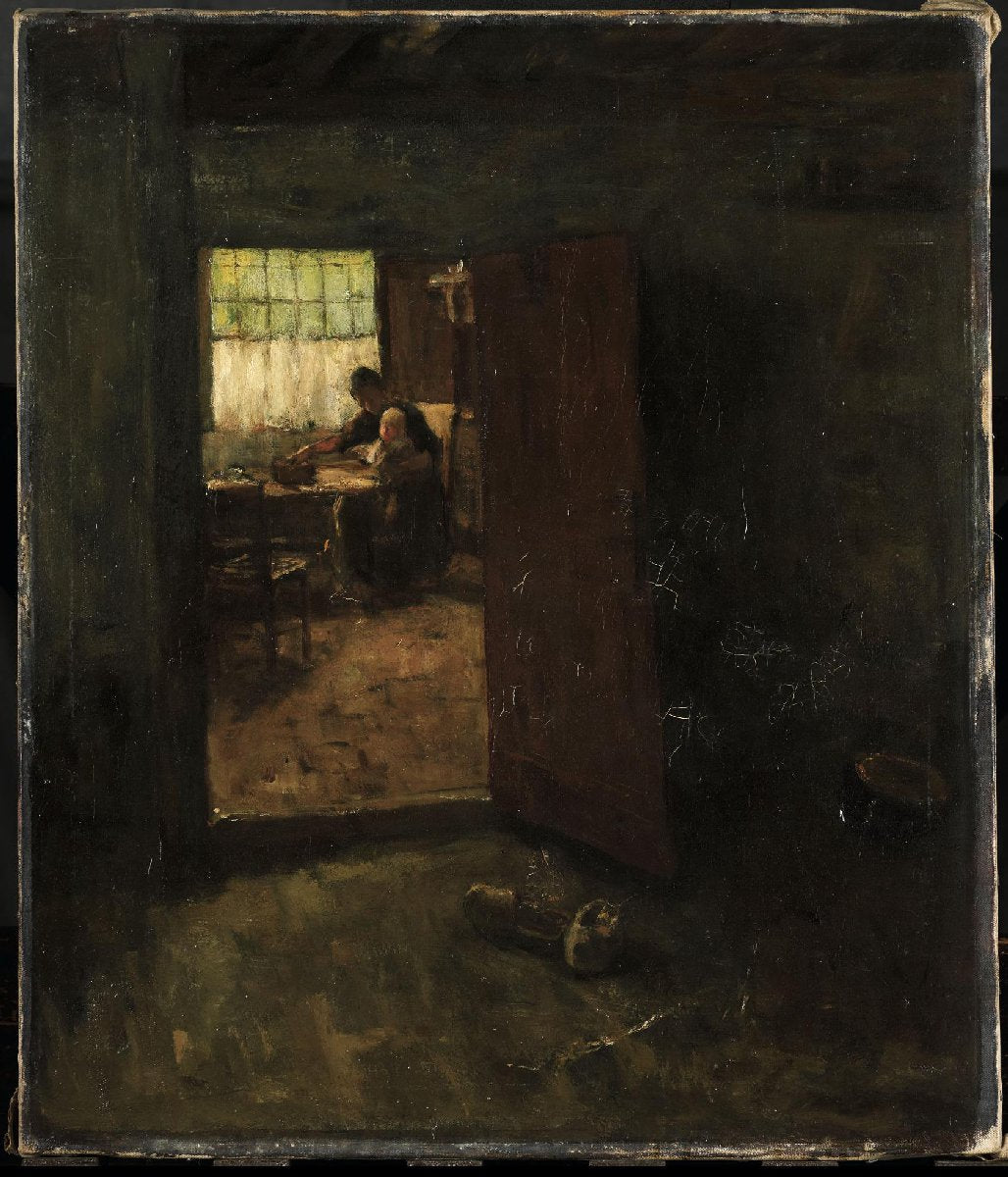 Domestic Interior with Country Woman and Child