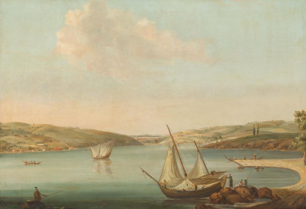 View of the Bosporus, taken from the Height of Beykoz to the northwest, with the Aqueduct of Justinian in the background