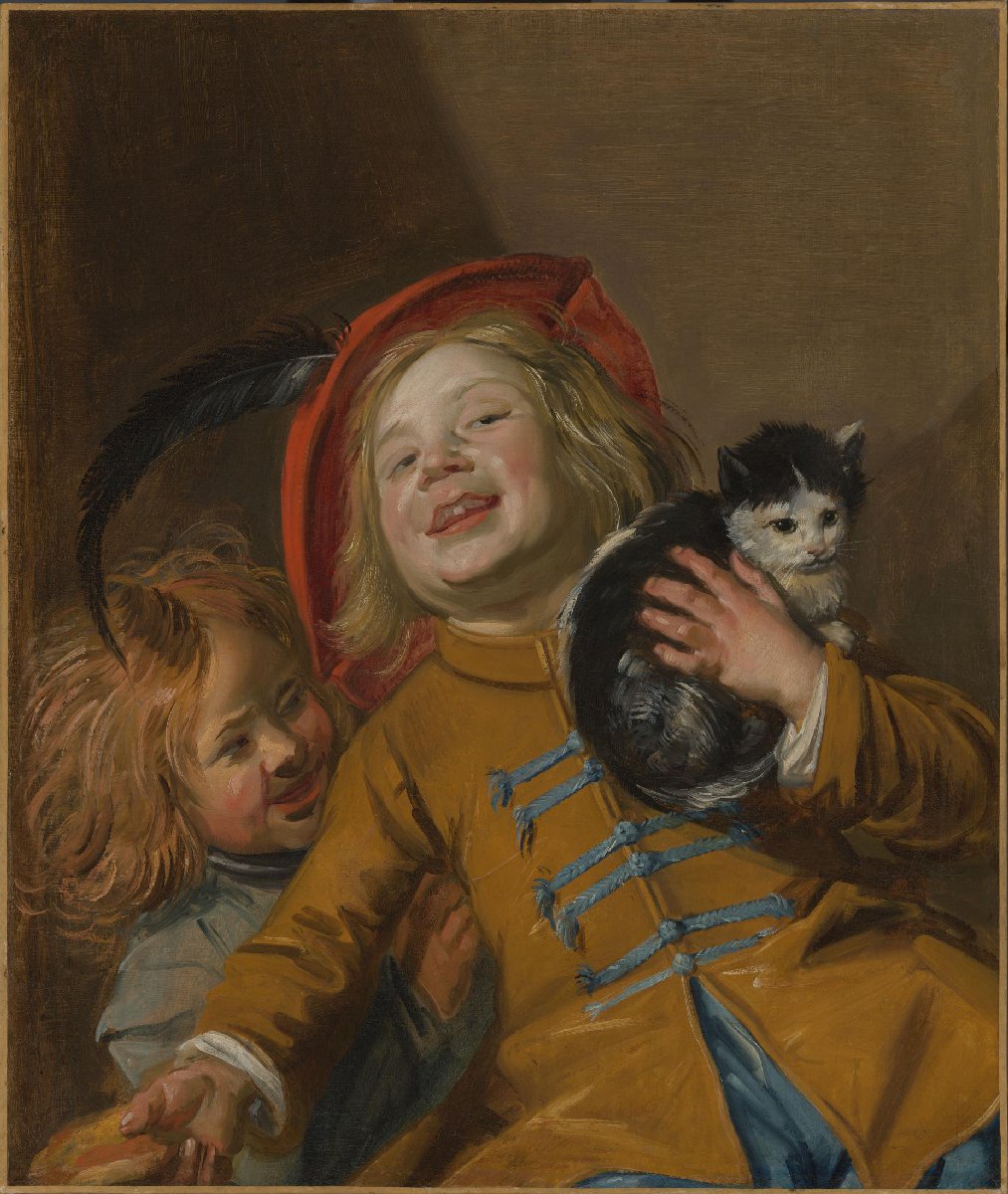Two Children with a Cat