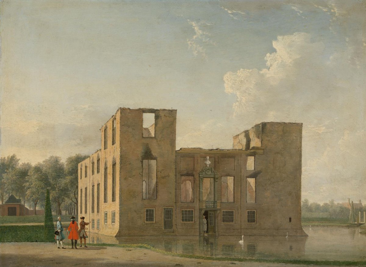 Rear View of Berckenrode Castle in Heemstede after the Fire