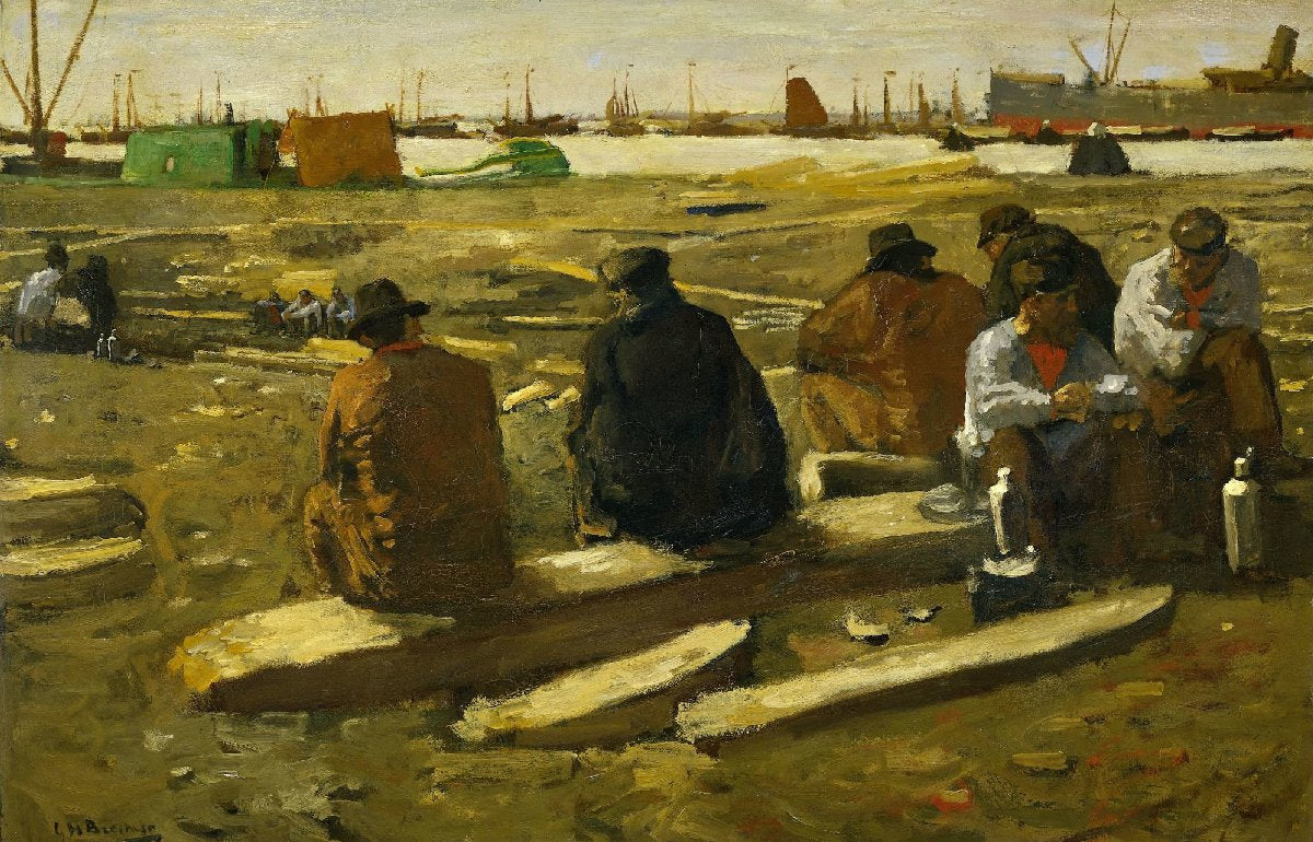 Schafttijd in de bouwput aan de Van Diemenstraat in Amsterdam