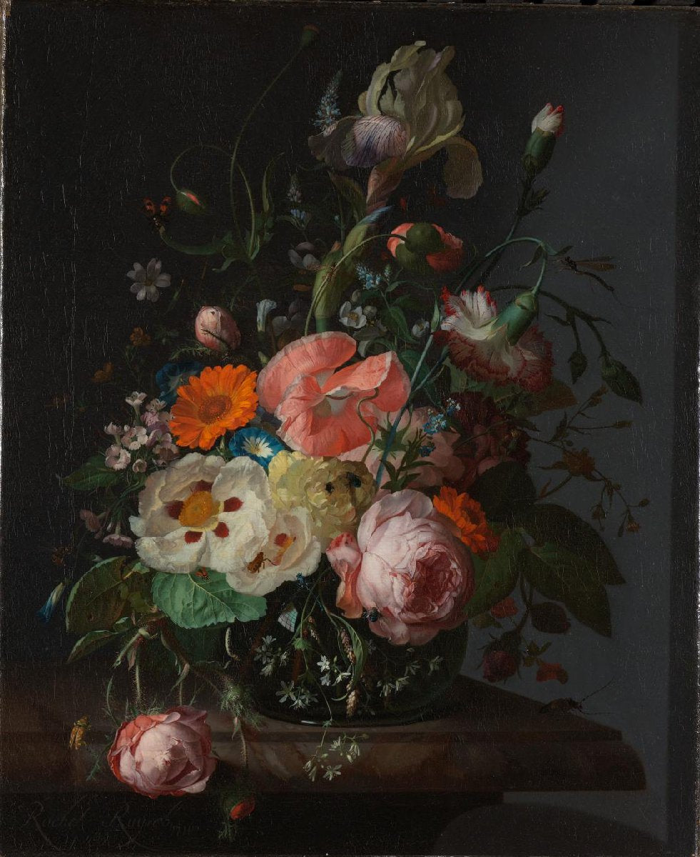 Still Life with Flowers on a Marble Tabletop