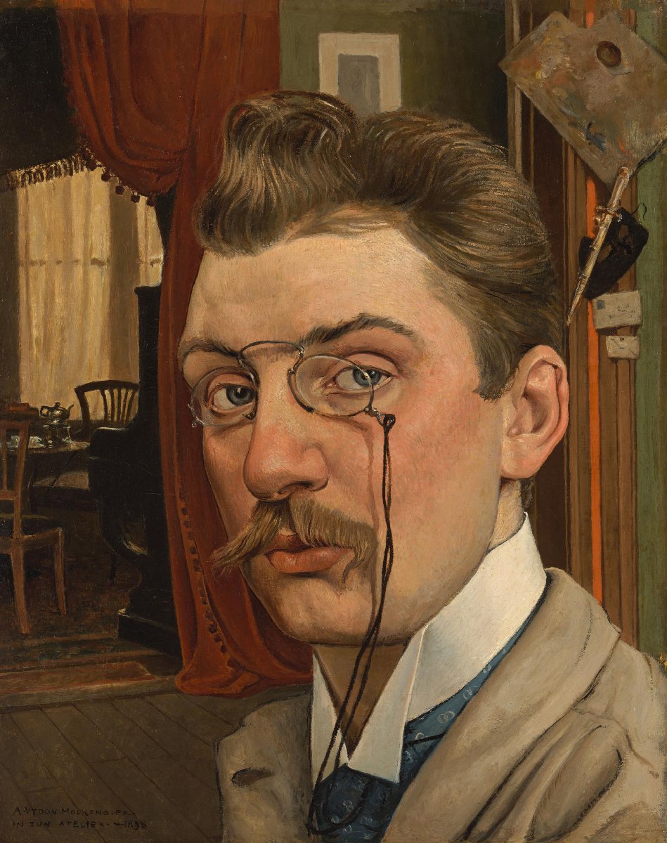 Zelfportret in zijn atelier