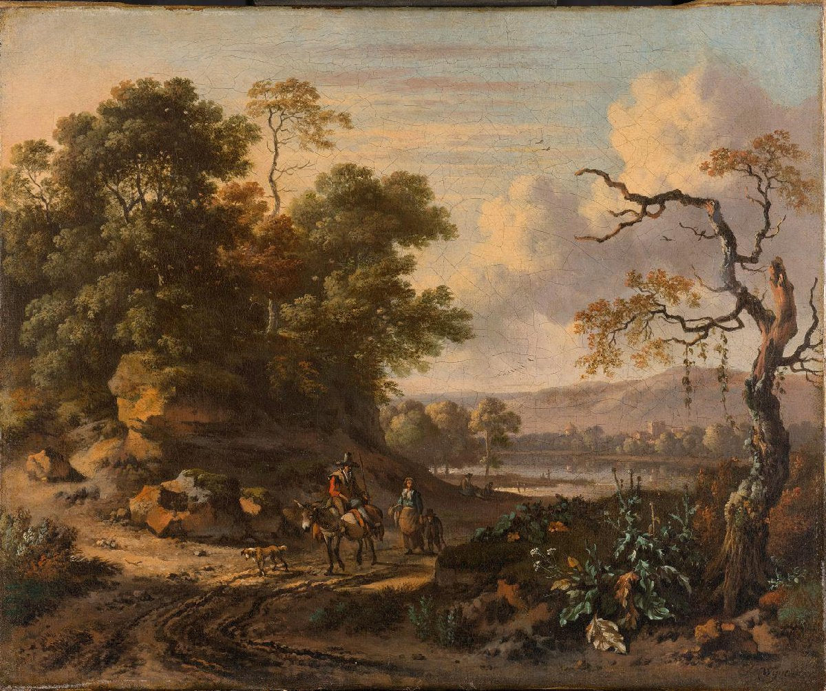 Landscape with a Man Riding a Donkey