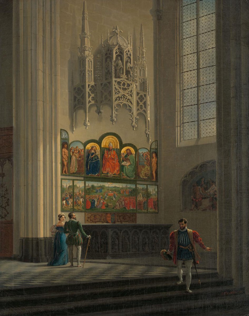 The Ghent Altarpiece by the van Eyck Brothers in St Bavo Cathedral in Ghent