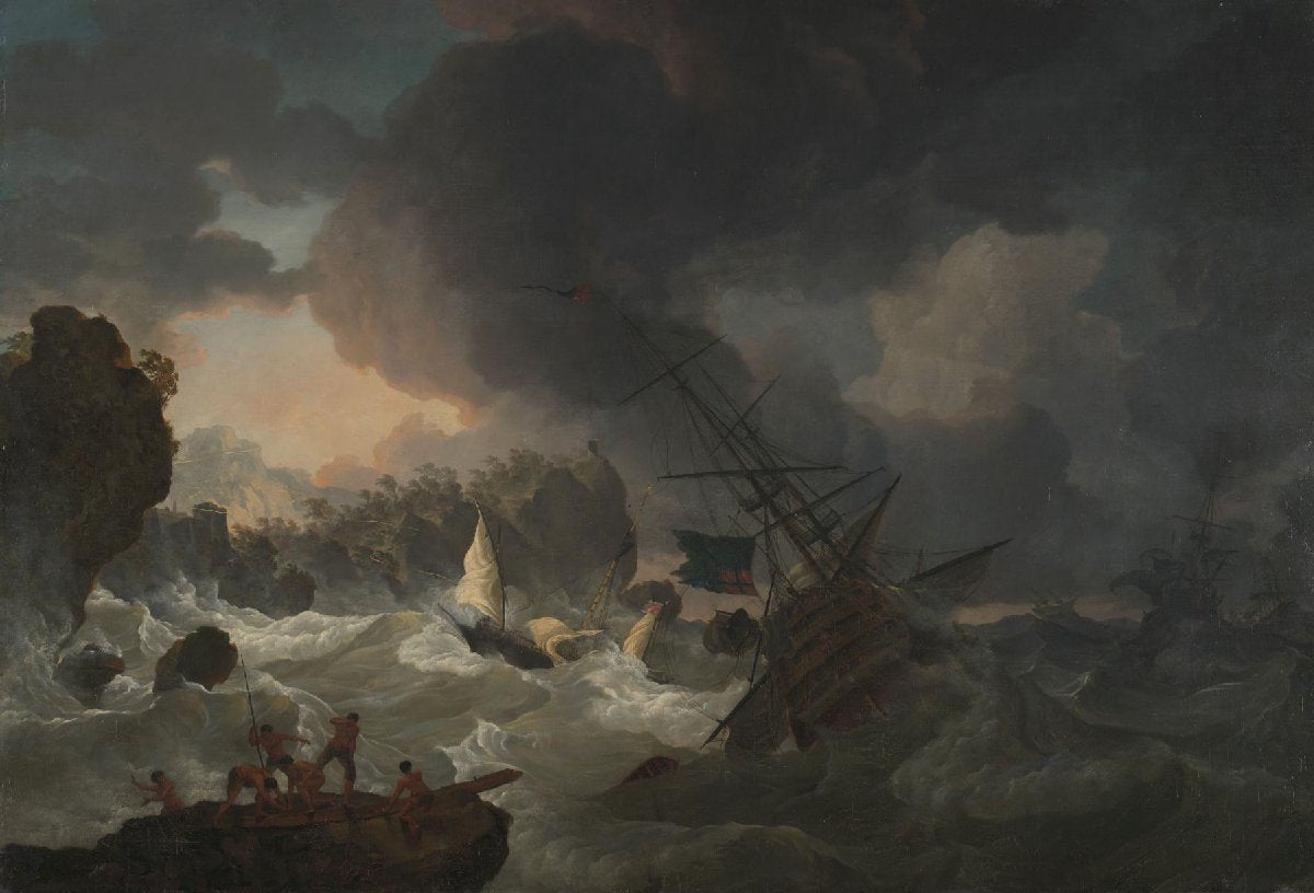 English Warships and a Moroccan chebec in Distress