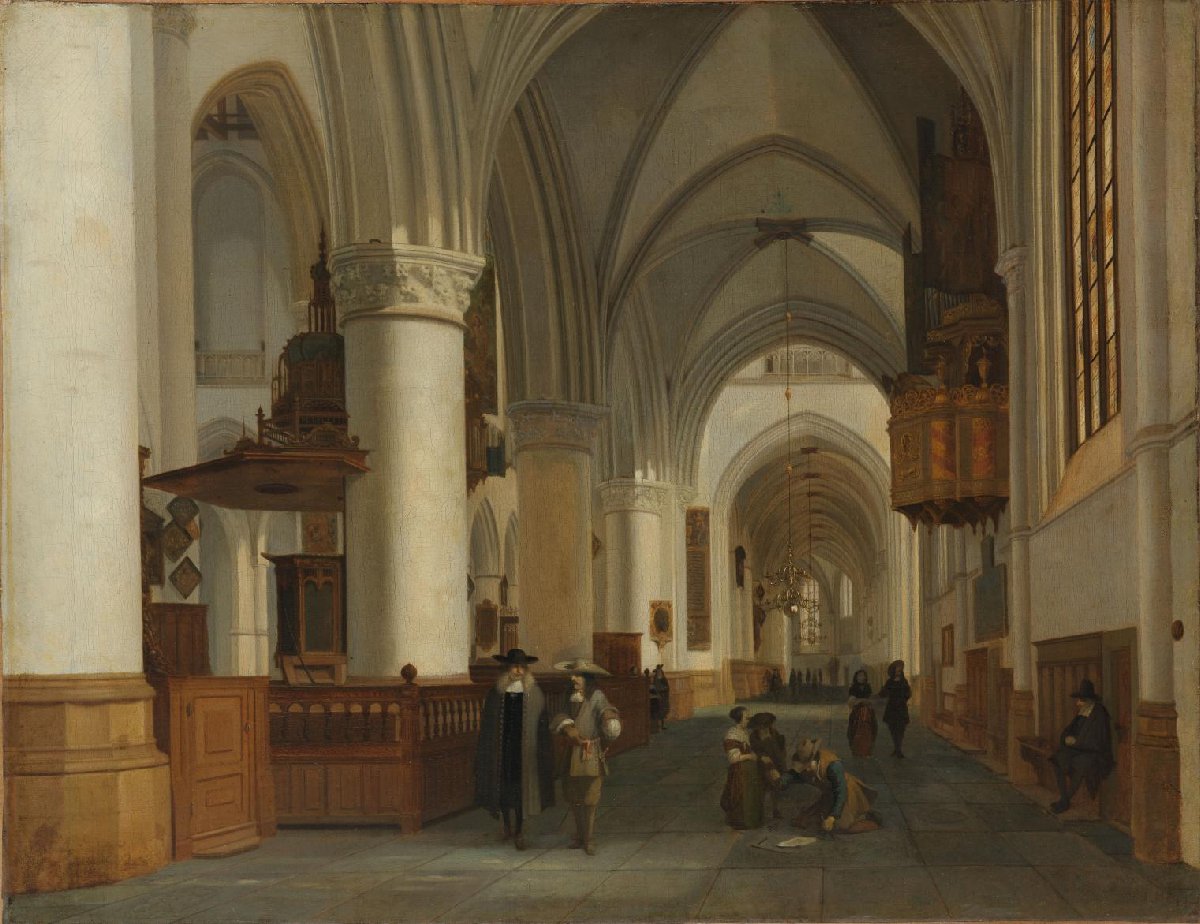 Interior of the Church of St Bavo in Haarlem