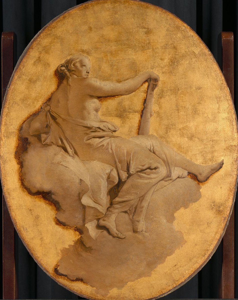 Allegorische vrouwenfiguur met een knots (wellicht Kracht)