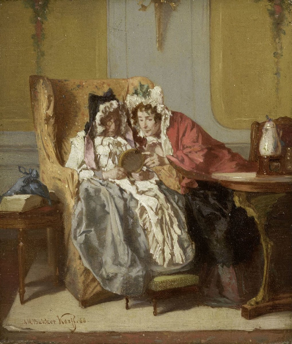 Two Ladies Examining a Little Painting
