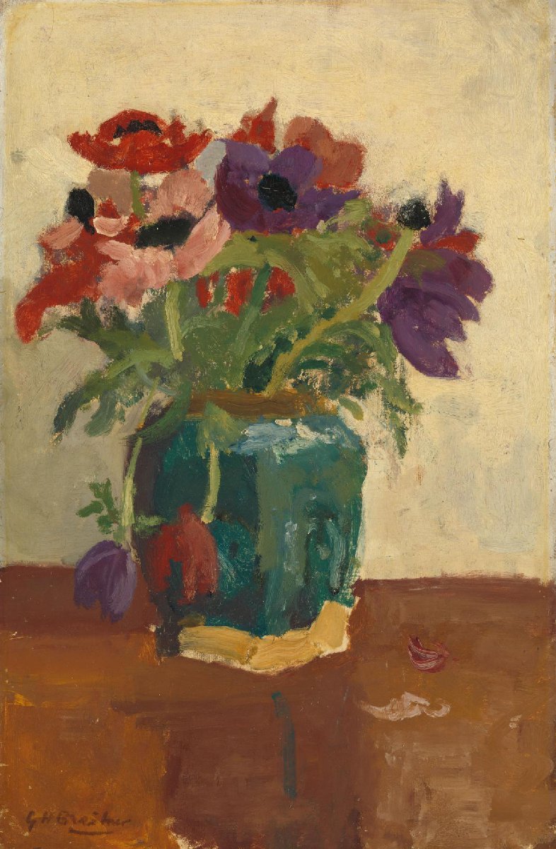 Ginger Pot wit Anemones