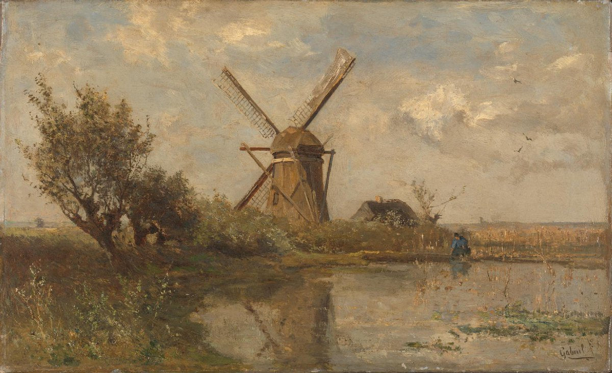 Windmill on a Pond