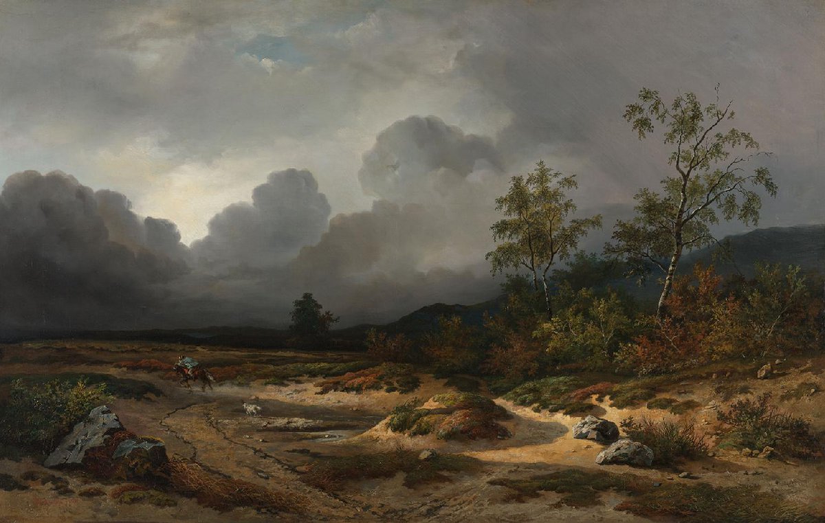 Landschap bij naderend onweer