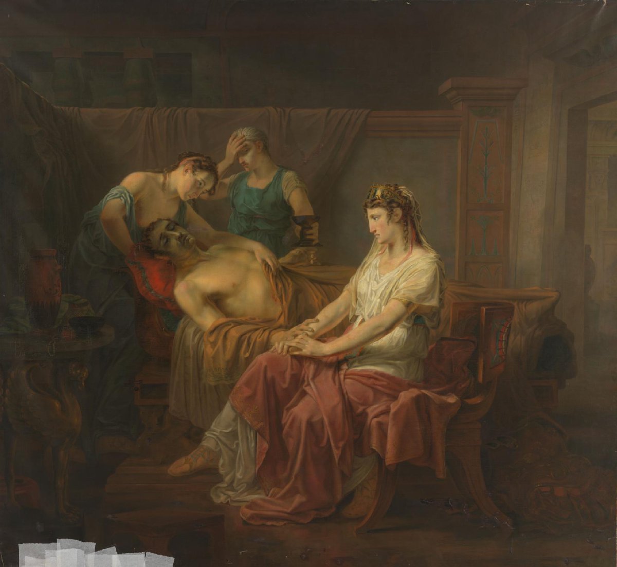 The Mortally wounded Mark Anthony with Cleopatra