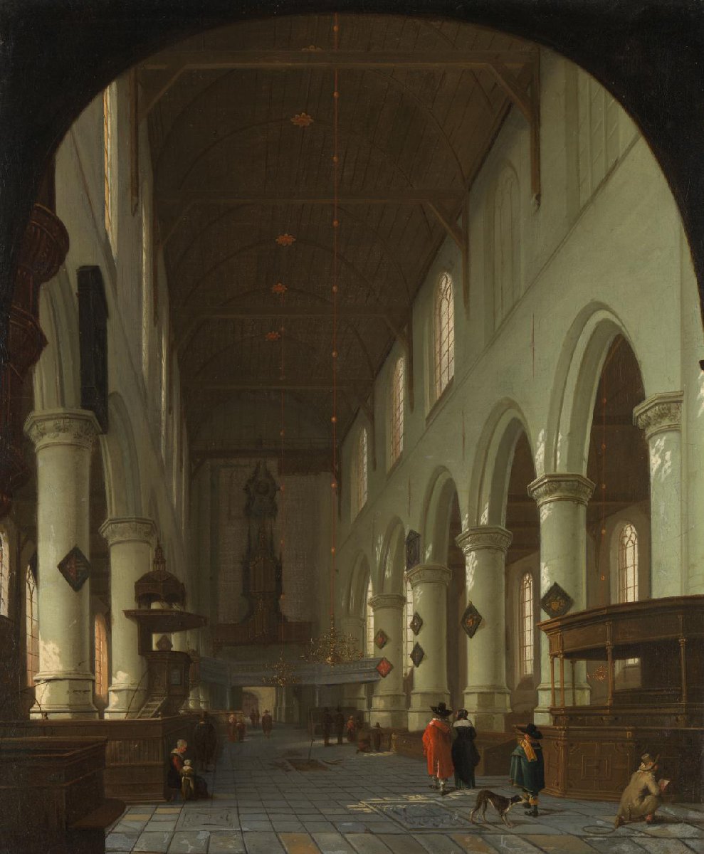 Interior of the Oude Kerk in Delft from the Choir toward the Portal