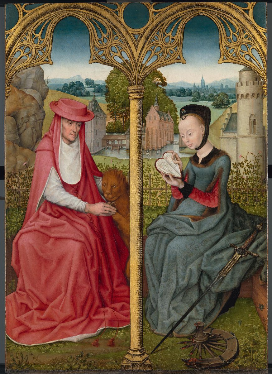 St Jerome and St Catherine of Alexandria, Bruges or Brussels, c. 1480-1490