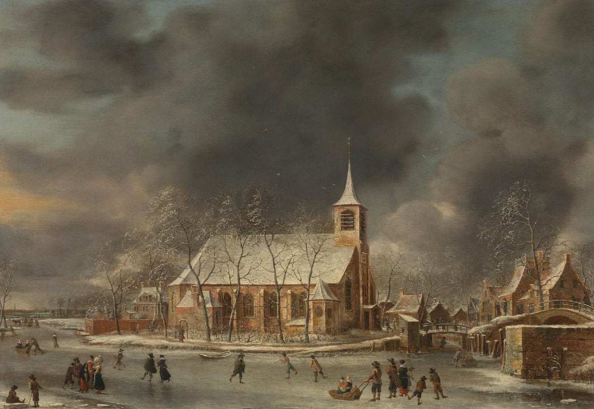 View of the Church of Sloten in the Winter