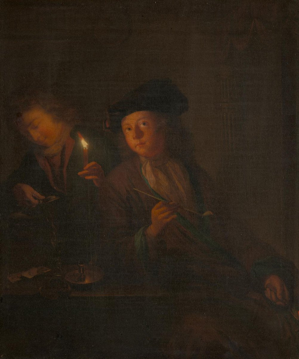 The Smoker (A Man with a Pipe and a Man Pouring a Beverage into a Glass)
