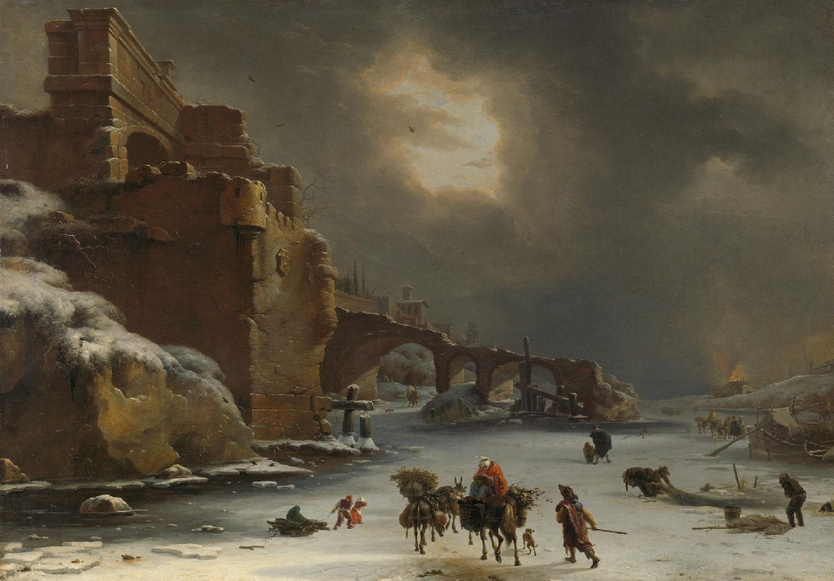 Stadswal in de winter