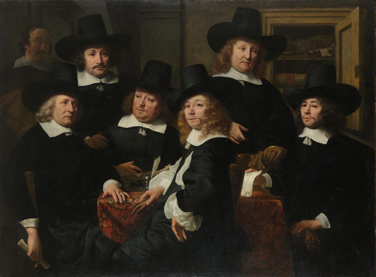 Six Regents and the Beadle of the Nieuwezijds Institute for the Outdoor Relief of the Poor, Amsterdam, 1657