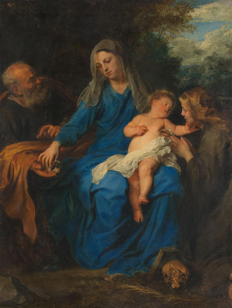 The Holy Family with a Female Saint in Adoration