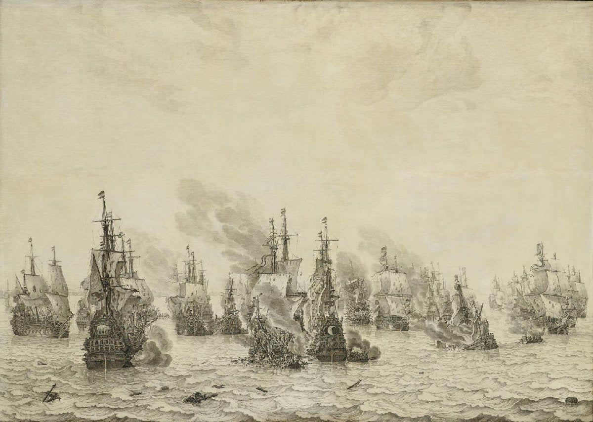 De zeeslag bij Livorno