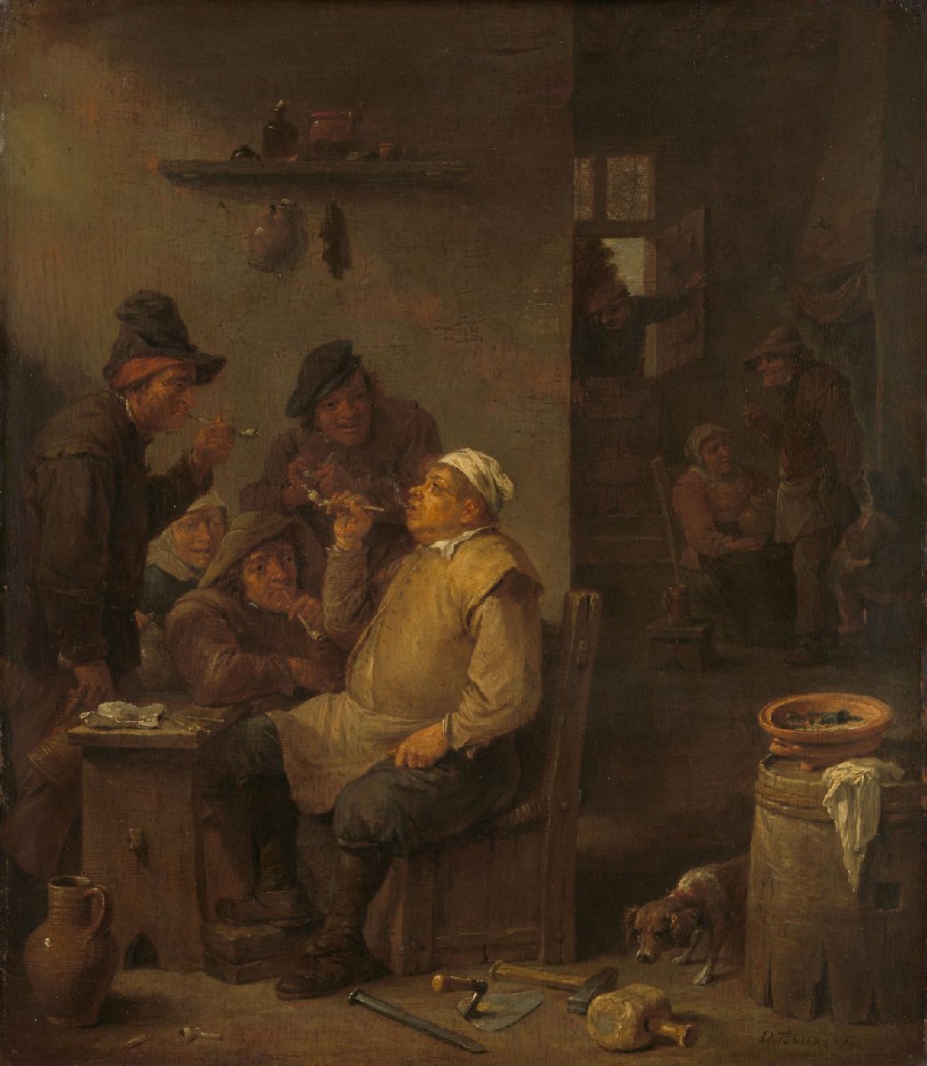 Mason Smoking with Companions in a Tavern