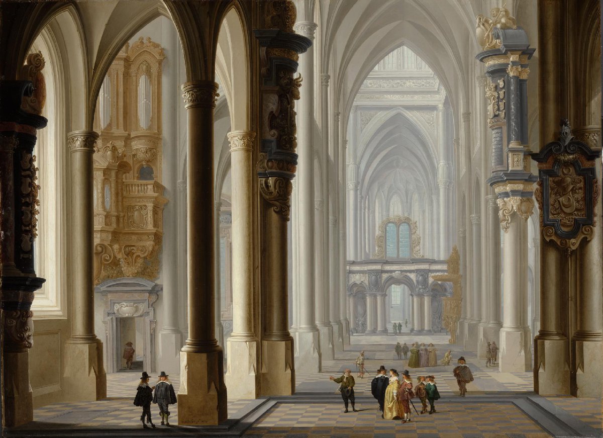 Interieur van een gotische kerk