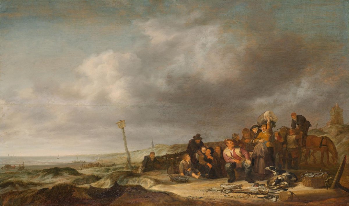 Beach with Fishermen