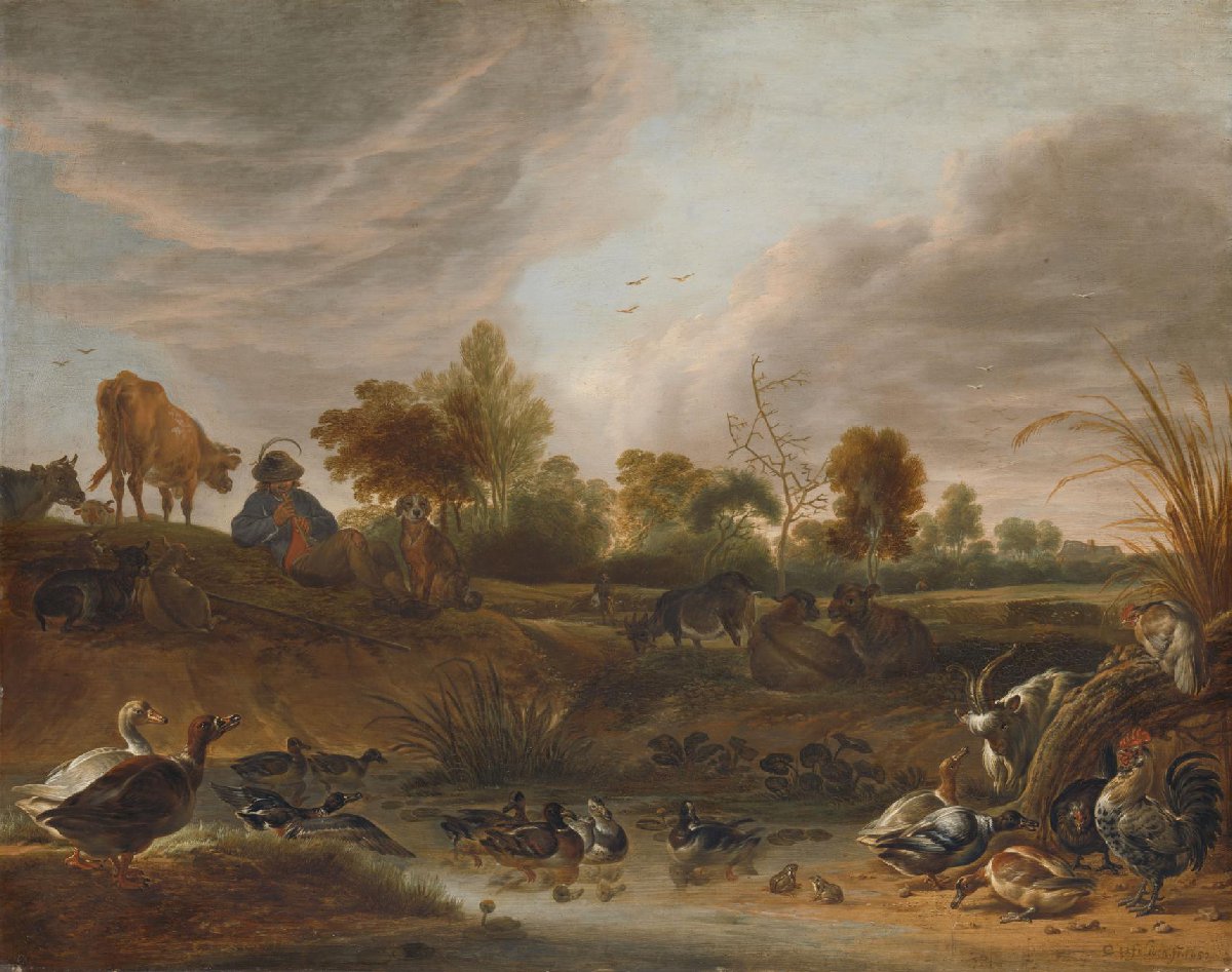 Landscape with a Herdsman, Cattle and Poultry