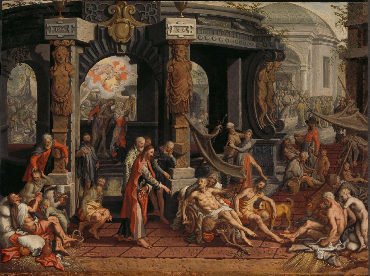 Healing of the paralized man at the pool of Bethesda