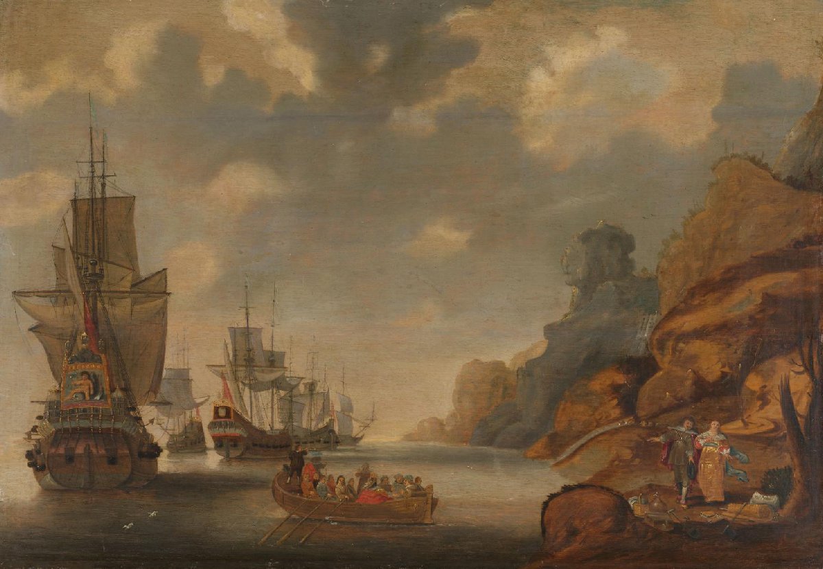 A French Squadron near a Rocky Coast