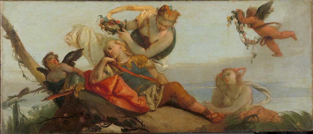 The Sleeping Rinaldo Crowned with Flowers by Armida (formerly entitled Sleeping Mars)