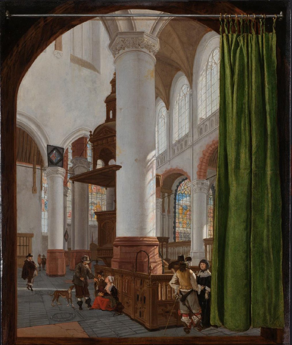 Interieur van de Oude Kerk in Delft