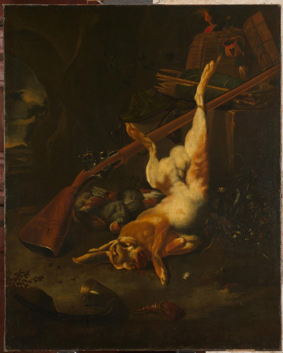 A Hunter's Bag, with Dead Hare