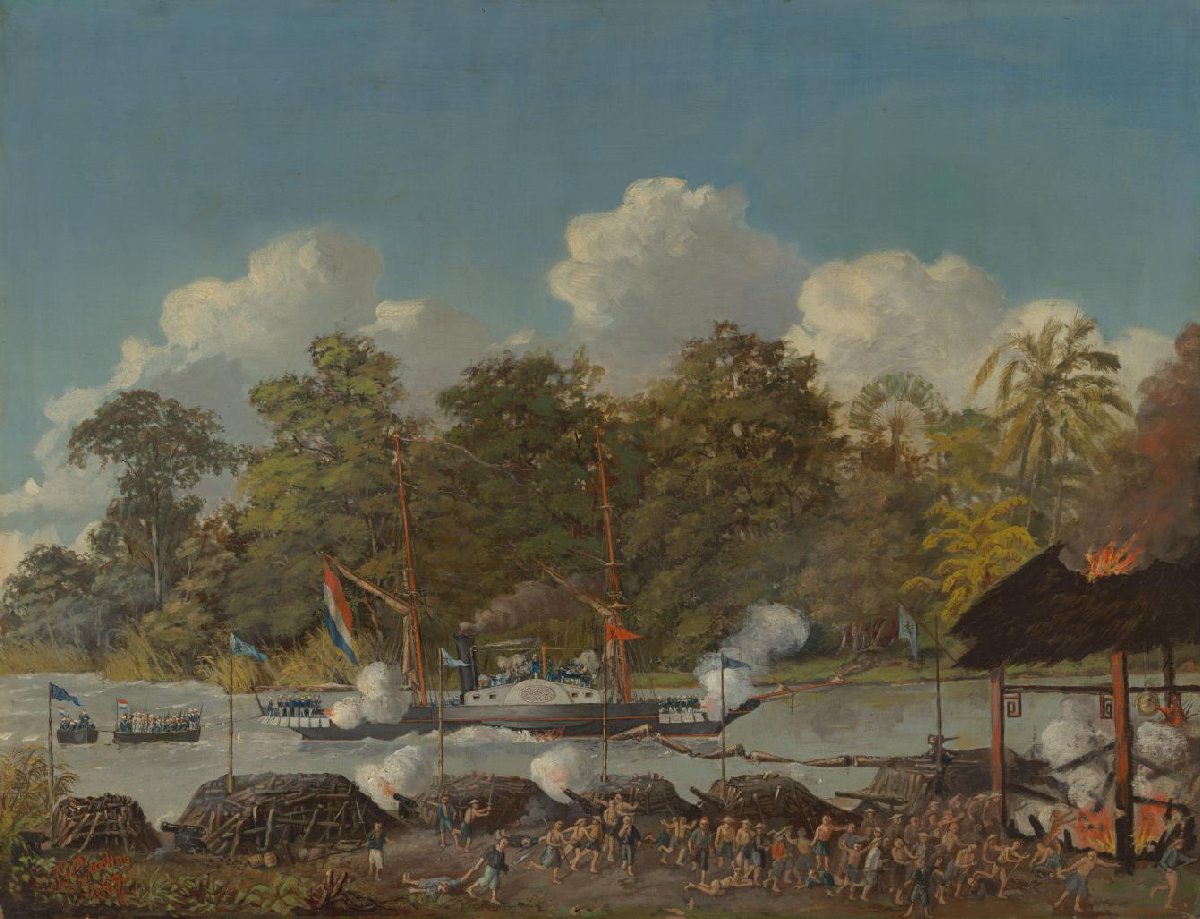 Tafereel uit de 'Kongsi-oorlogen', West-Kalimantan 1853