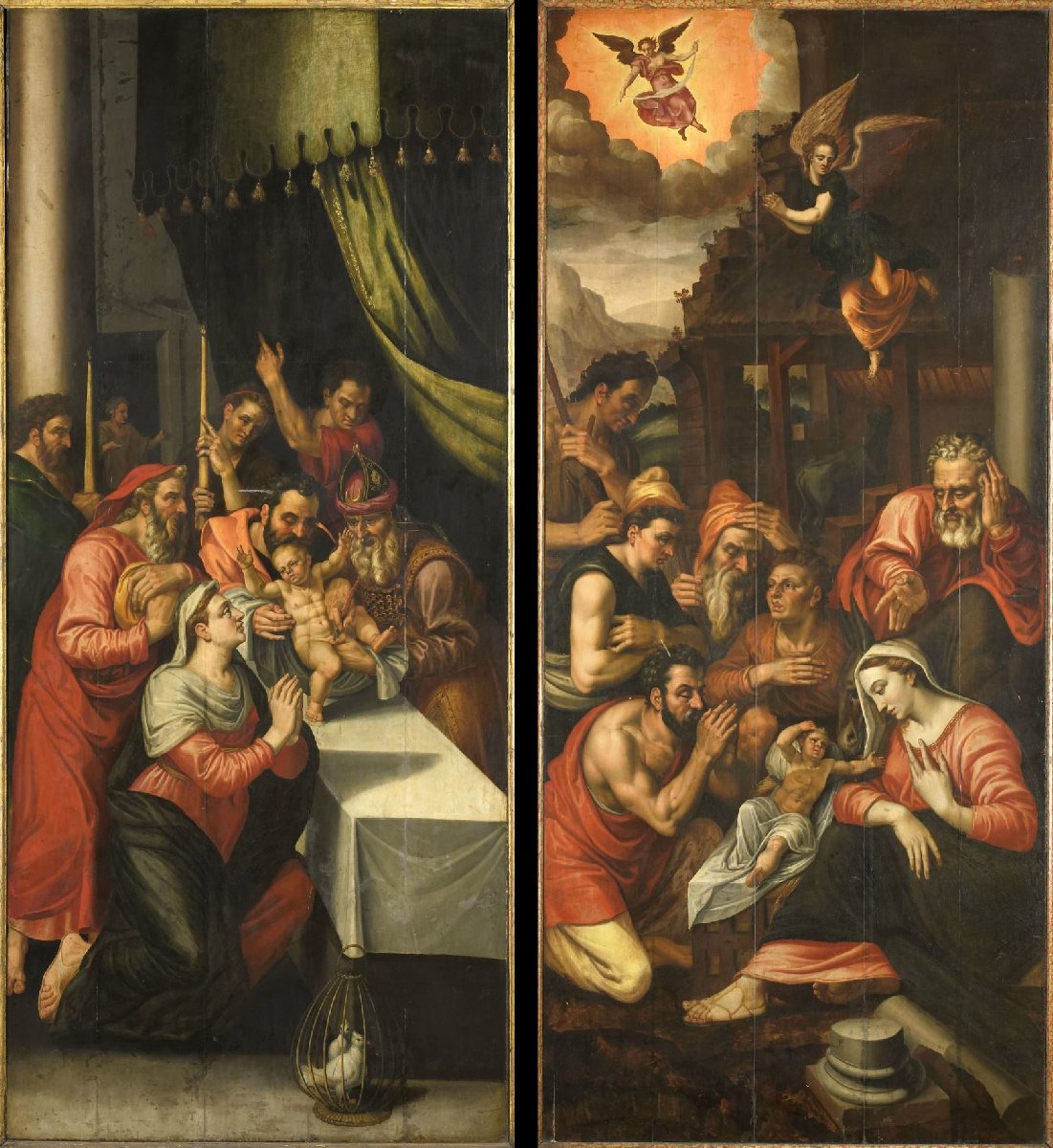 Altarpiece Wing with the Circumcision. On the outside are John the Baptist with the Lamb of God