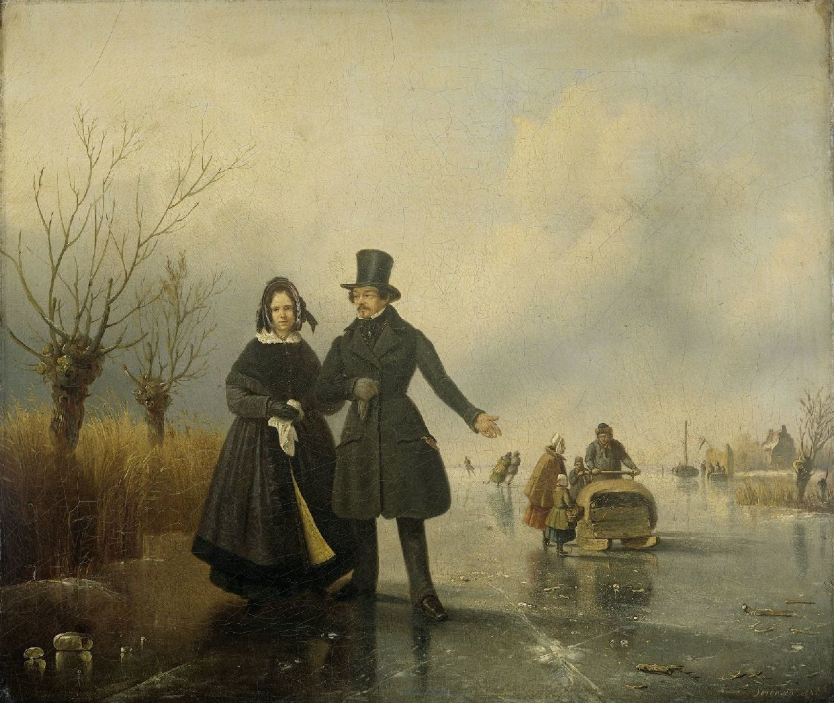 Portret van de heer en mevrouw Thijssen op het ijs