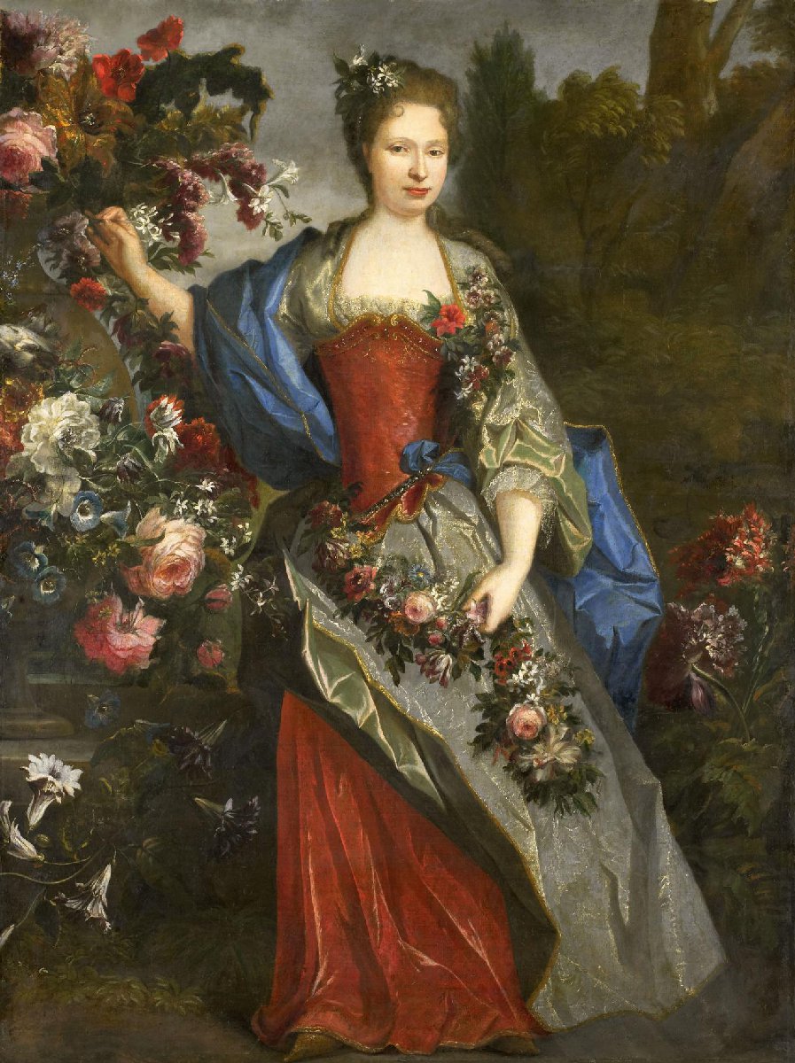 Portrait of a Woman, according to tradition Marie Louise Elisabeth d'Orléans (1695-1719), Duchesse de Berry, as Flora