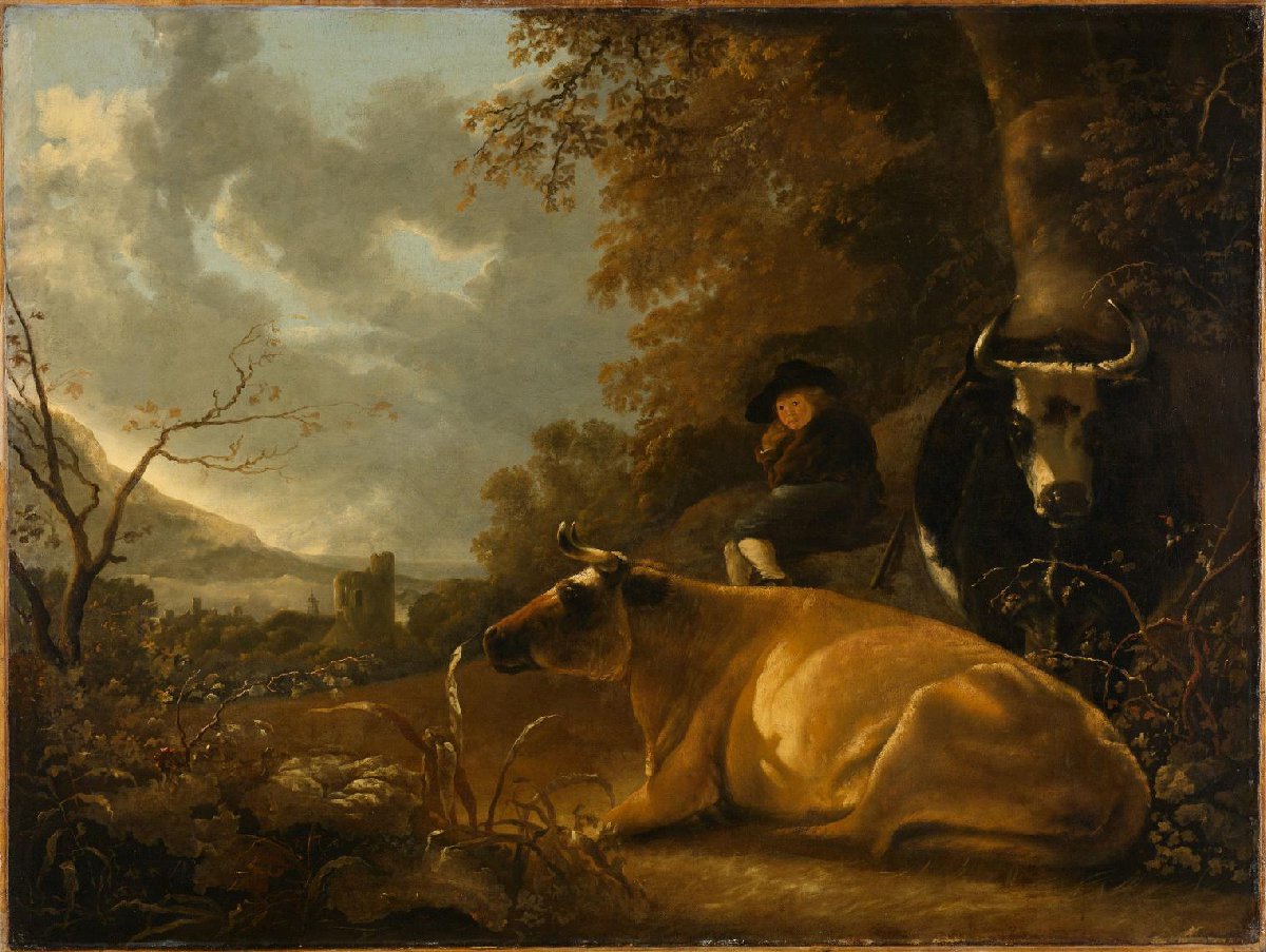 Landscape with Cows and a Young Herdsman