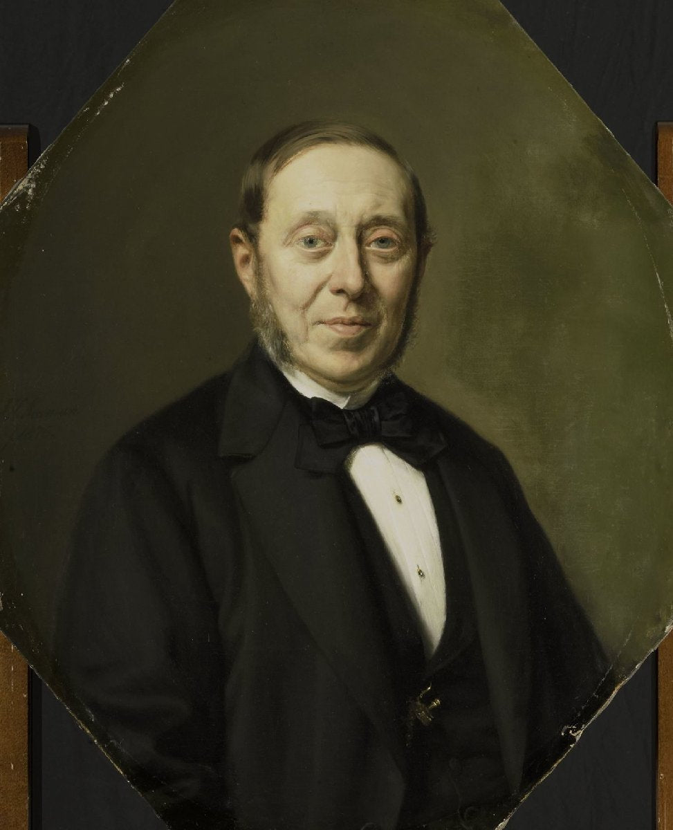 Portrait of Johannes Cornelis van Pappelendam (1810-1884). Artist and Art Dealer. Superintendent of the Van der Hoop Museum